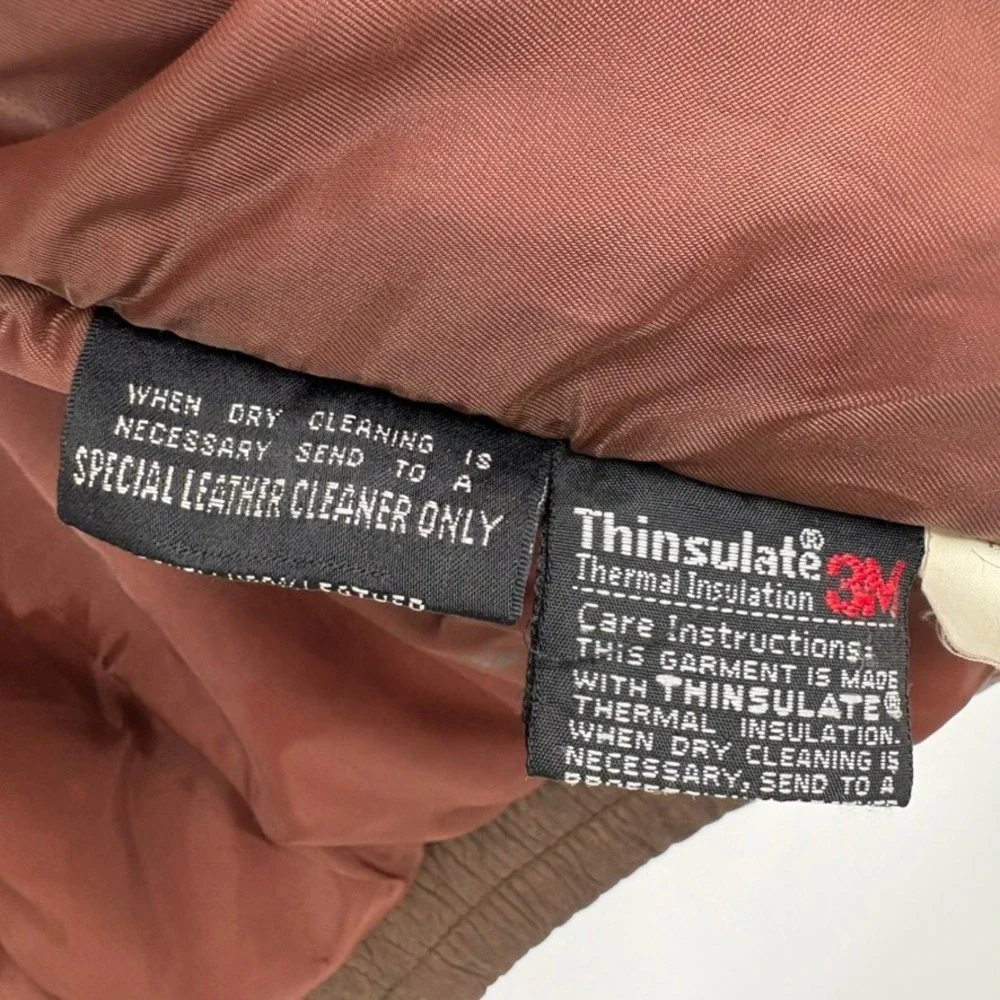 Wilsons Adventure Bound Leather Jacket Mens XL Brown Bomber Thinsulate Originals